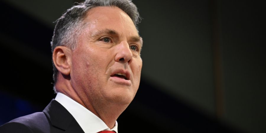 Der australische Verteidigungsminister Richard Marles spricht vor dem National Press Club. Foto: Lukas Coch/AAP/dpa