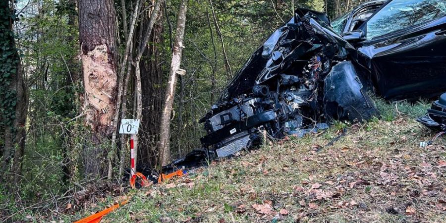 Warum der junge Mann in Hüntwangen am Donnerstag gegen einen Baum fuhr, war zunächst unklar.