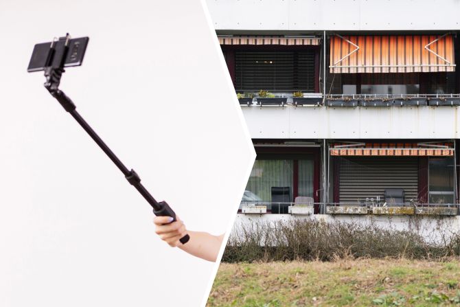 Selfiestick Nachbarin nackt filmen