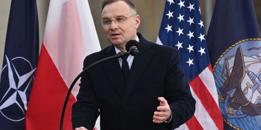 Polens Präsident Andrzej Duda spricht bei der Eröffnung der US-Raketenabwehrbasis in Redzikowo. (Foto aktuell)