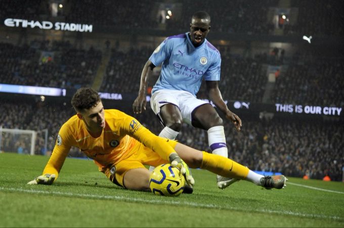 Benjamin Mendy im Einsatz für Manchester City. Benjamin Mendy Manchester City