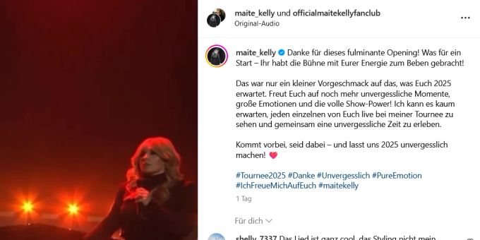 In der «Giovanni Zarrella Show» sorgte der Auftritt von Maite Kelly für Furore. maite kelly giovanni zarrella show