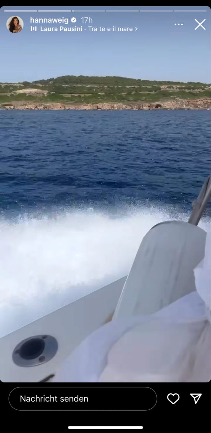 Auch auf dem Wasser scheinen die Turteltauben unterwegs zu sein. Wie bereits im letzten Sommer Michelle Hunziker. Hanna Giovanni Michelle Hunziker