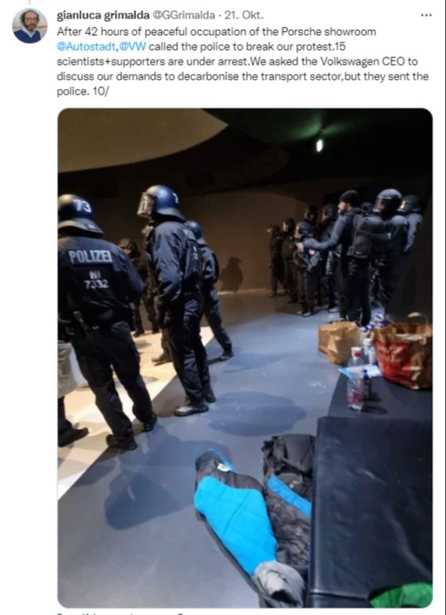 Nach 42 Stunden wurde der Protest von der Polizei beendet,