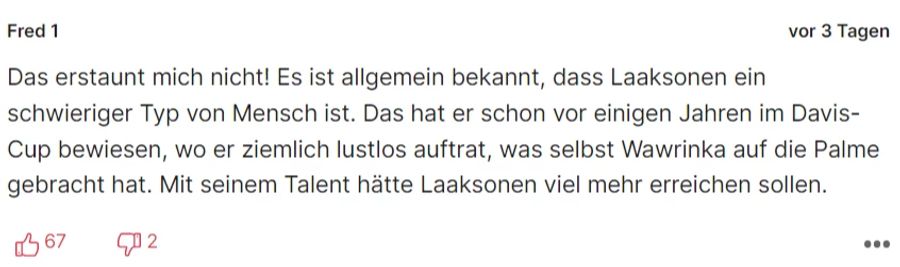 Auch «Fred 1» erinnert daran, dass Laaksonen nicht zum ersten Mal negativ auffällt.