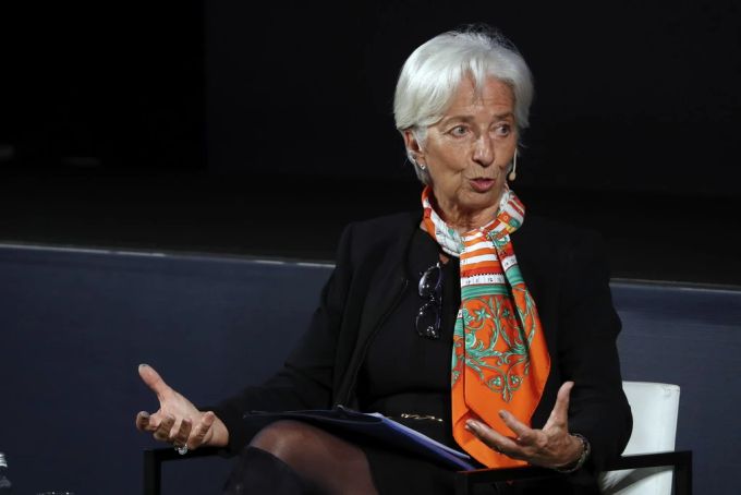 Christine Lagarde bei einem Auftritt in Lettland, christine lagarde
