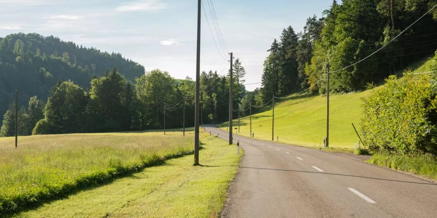 Hauptstrasse im Neckertal Toggenburg.