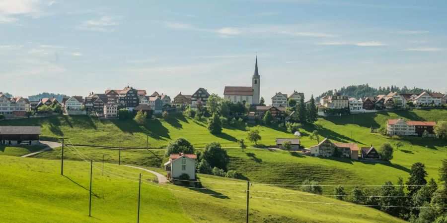 Ortsübersicht Schwellbrunn im Kanton Appenzell Ausserrhoden.