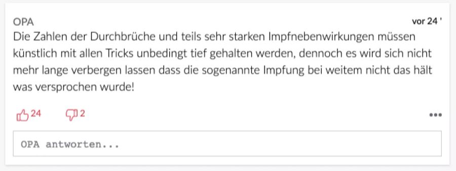 Und für OPA ist es ein weiterer Beweis, dass die Impfung nicht das halte, was versprochen wurde.