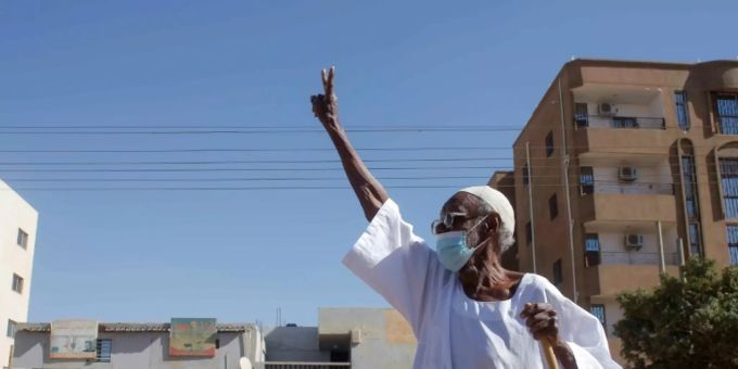 Demonstrant im Sudan Demonstrant im Sudan
