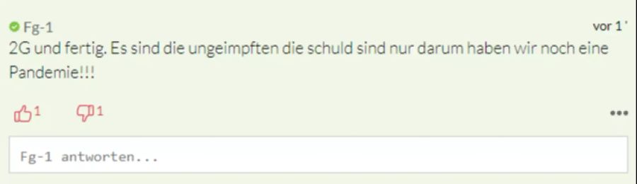 Jemand anderes fordert eine weitgreifende 2G-Regel.