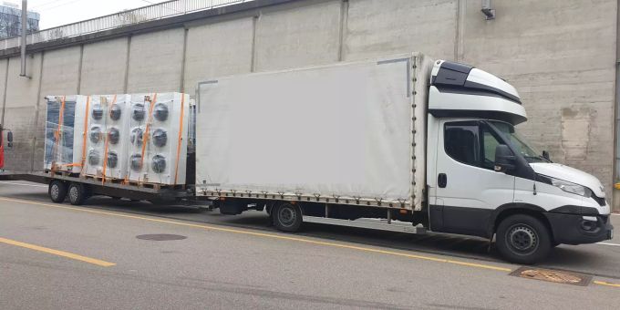 Anhängerzug mit massiven Gewichtsüberschreitungen.