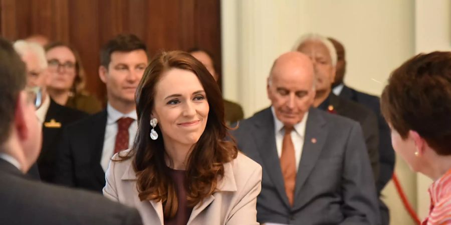 New Zealand Prime Minister Jacinda Ardern accepts her formal appointment as Prime Minister from Governor General Patsy Reddy in a ceremony at New Zealand's Government House in Wellington, Friday November 6, 2020. (AAP Image/Ben McKay) NO ARCHIVING, EDITORIAL USE ONLY