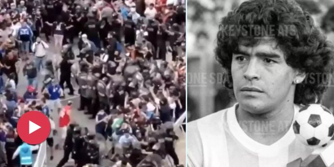 Steine und Tränengas - Tumulte bei Maradonas Aufbahrung in Buenos Aires