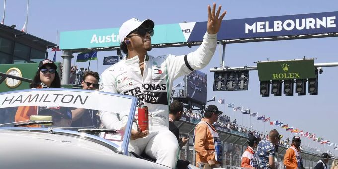 Lewis Hamilton (Mercedes) vor dem Australien-GP 2019. Lewis Hamilton Mercedes