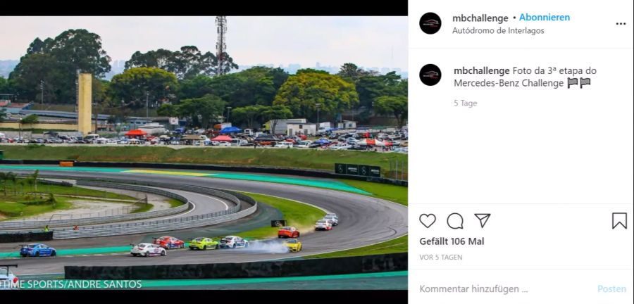 Monti biegt anschliessend falsch ab und landete in einem Rennen der Mercedes-Challenge.