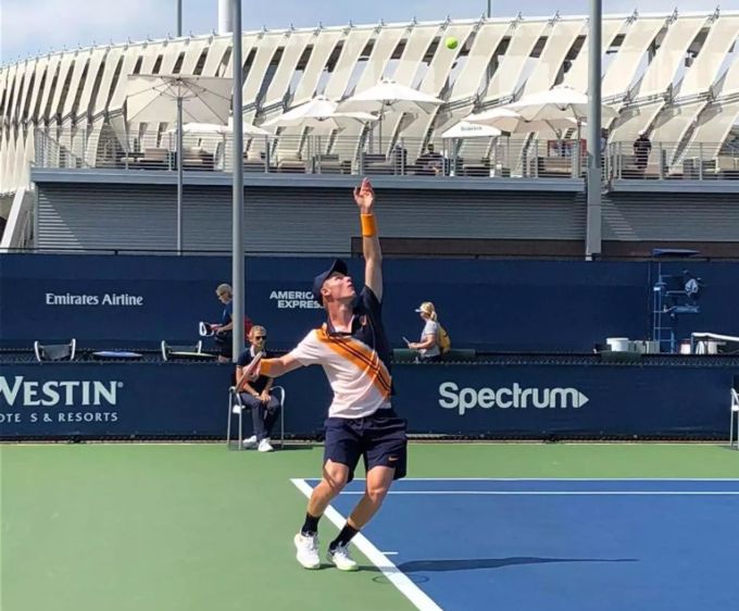 Henry von der Schulenburg im Einsatz an den US Open der Junioren 2018. Henry von der Schulenburg