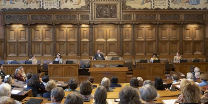 Die Basler Regierung im Rathaus Basel-Stadt. (Symbolbild) Mindestlohn