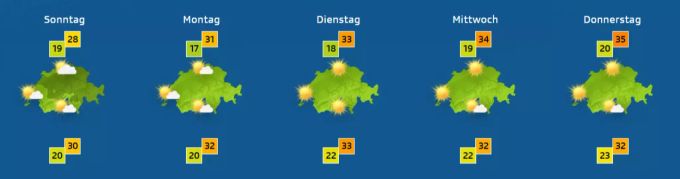 So wird das Wetter ab Sonntag. Wetter