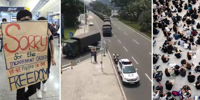 Bald China-Eingriff? - Hongkong-Polizei stürmt besetzten Flughafen