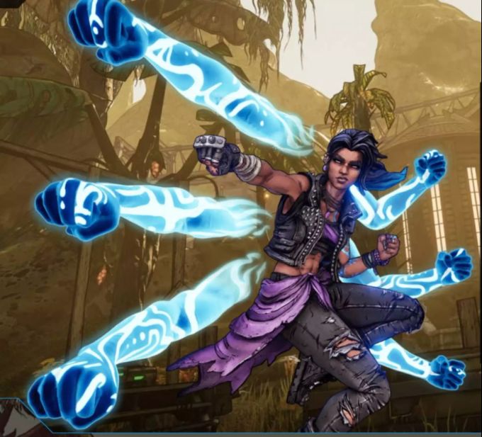 Künstlerische Darstellung von Amara. In Borderlands 3 soll sie mit roher Gewalt beeindrucken. Borderlands 3