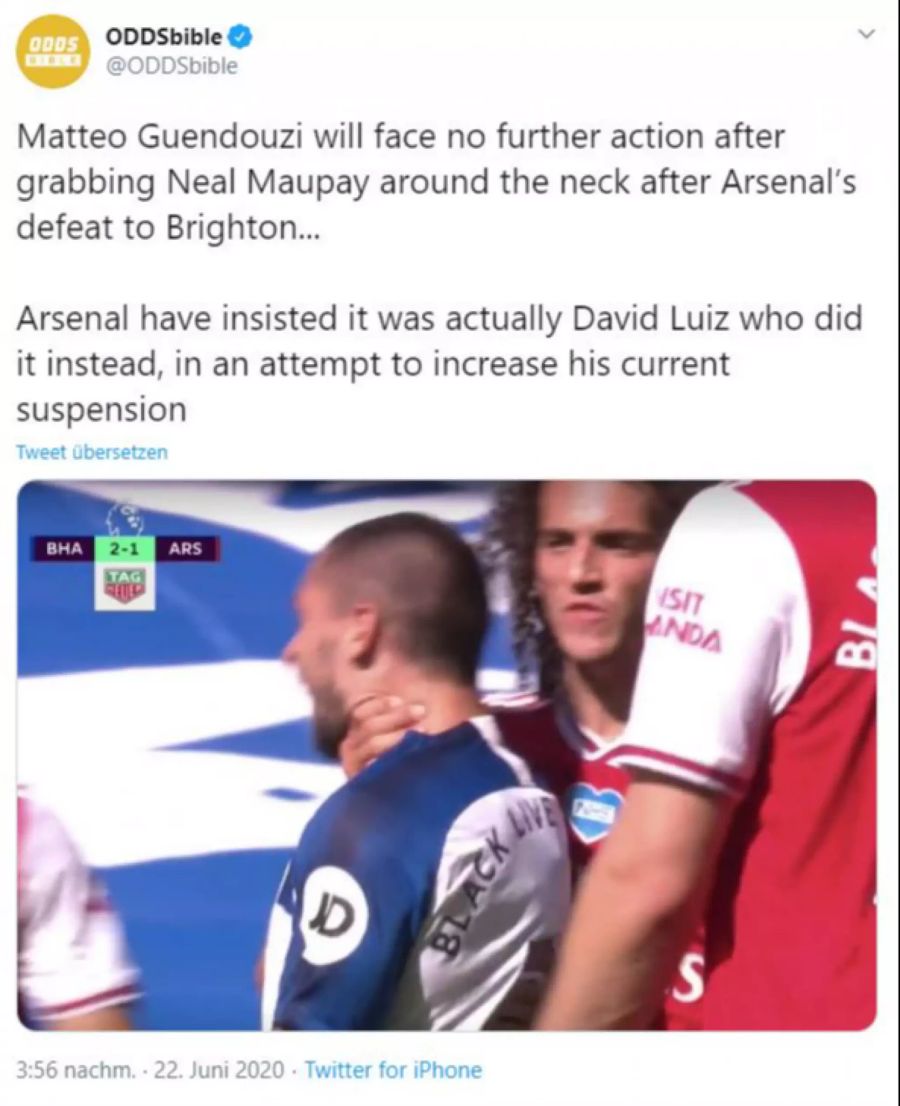 ... der Würg-Attacke gegen Neal Maupay.