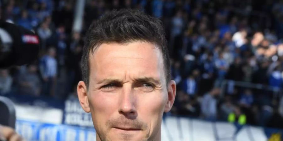Soll noch vor Ablauf der Saison mit einem Cheftrainer-Vertrag ausgestattet werden: KSC-Trainer Christian Eichner. Foto: Uli Deck/dpa