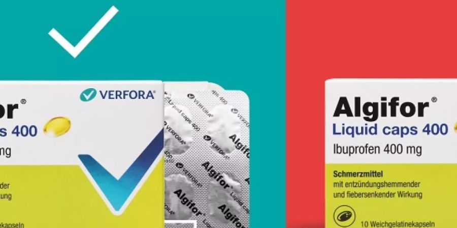 Konsumentinnen und Konsumenten, die seit dem 3. März Algifor Liquid Caps 400 mg gekauft haben, sind gebeten, zu kontrollieren, ob die Durchdrückverpackung mit den Kapseln die Aufschrift «Algifor» trägt.