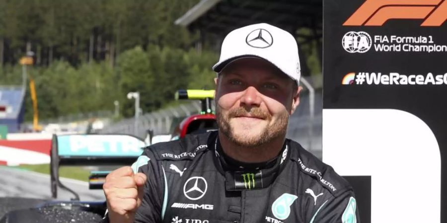 Mercedes-Pilot Valtteri Bottas siegte in Spielberg. Foto: Mark Thompson/pool Getty/AP/dpa
