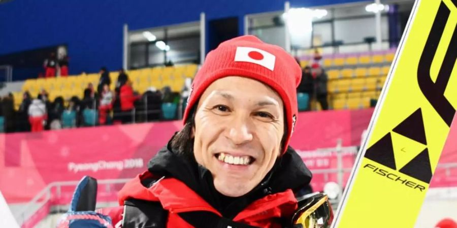 Denkt noch nicht ans Aufhören: Japans Skisprung-Oldie Noriaki Kasai. Foto: ./kyodo/dpa