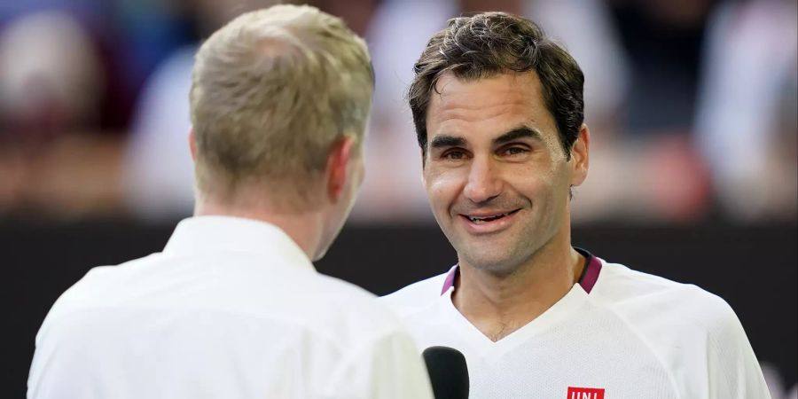 «Ich verdiene diesen Sieg nicht – aber hier stehe ich und bin sehr glücklich», meint ein erleichterter Federer nach dem Spiel.