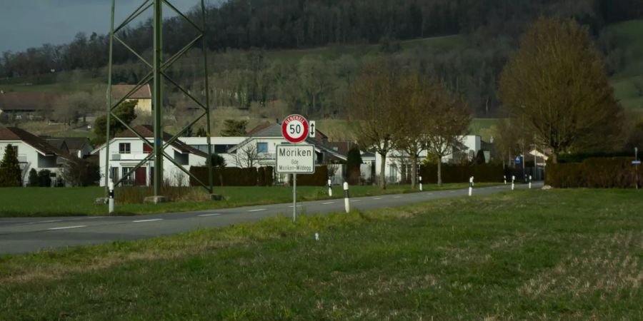 Ortsschild der Gemeinde Möriken-Wildegg.