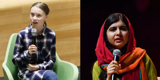 Greta Thunberg und Malala Yousafzai trafen sich in Oxford. Greta Malala