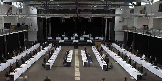 Der Bündner Grosse Rat bei einer Tagung. Graubünden