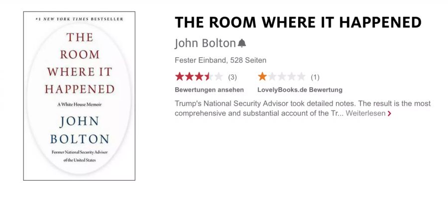 John Bolton, Ex-Sicherheitsberater von Trump, veröffentlichte sein Buch «The Room Where It Happened».