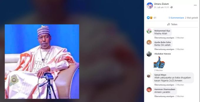 Umaru Zulum warnt vor einem Massen-Anschluss zur Boko Haram. boko haram