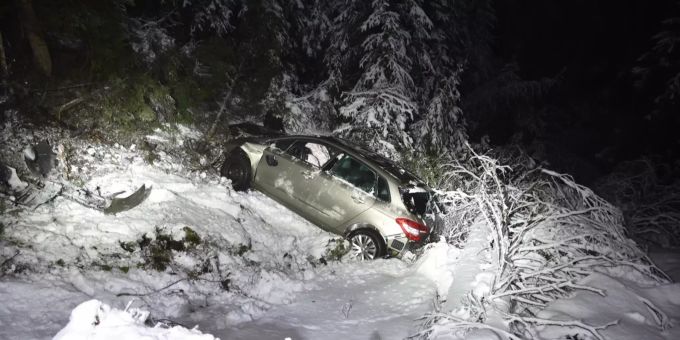 Durch Selbstunfall im Wald gelandet Durch Selbstunfall im Wald gelandet