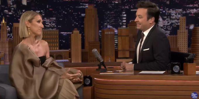 Sängerin Céline Dion im Interview mit Jimmy Fallon. céline dion