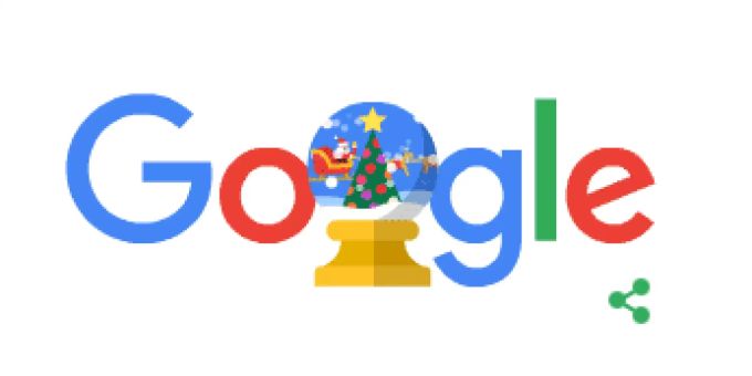 Google wünscht einen frohen Heiligabend mit Doodle. Google Doodle Heiligabend