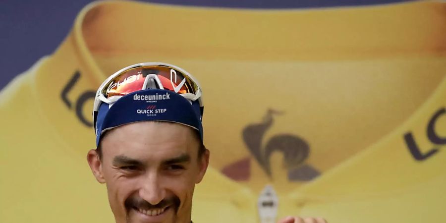 Julian Alaphilippe, hier im Maillot Jaune der Tour de France, könnte seine Saison an den Weltmeisterschaften krönen