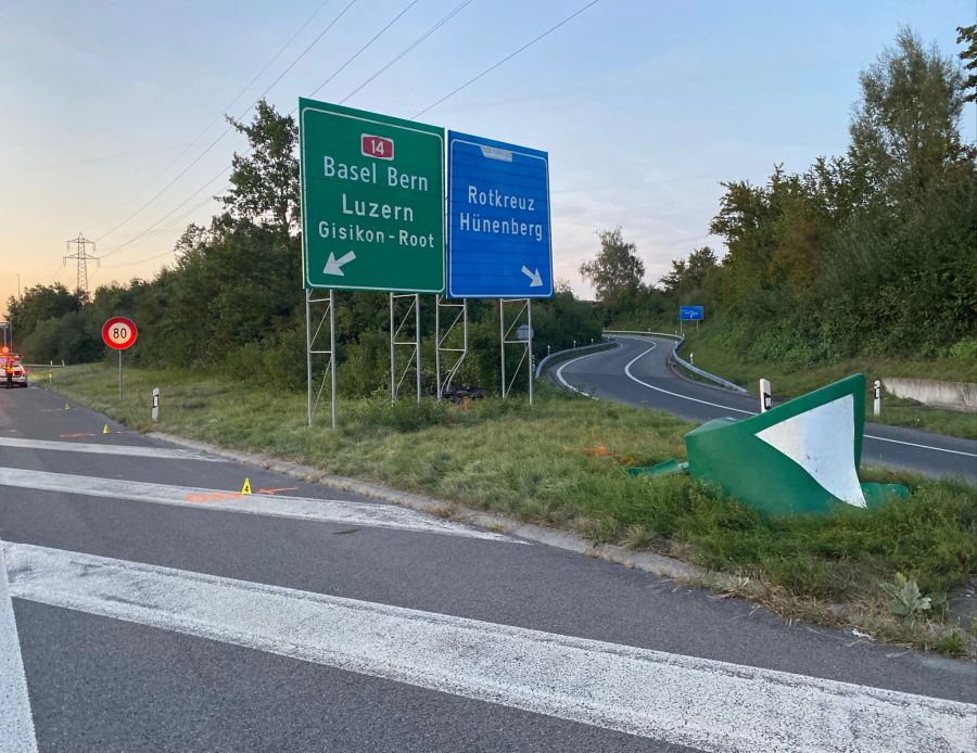 Unfallstelle auf der A4.