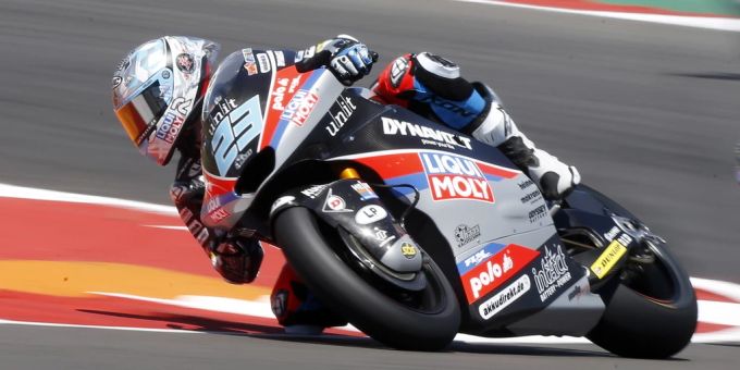 Marcel Schrötter holt Bestzeit bei einer verregneten Trainingsfahrt in Portimao. Marcel Schrötter
