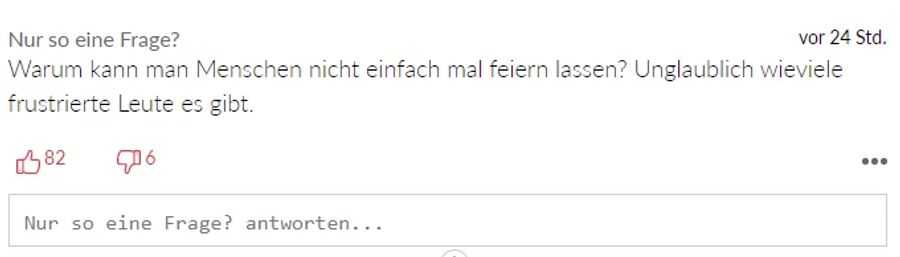 Der User bezeichnet sie als «frustrierte Leute».