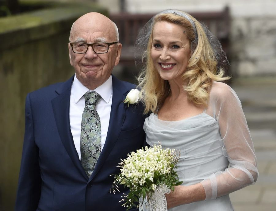 Rupert Murdoch und Jerry Hall bei ihrer Hochzeit.