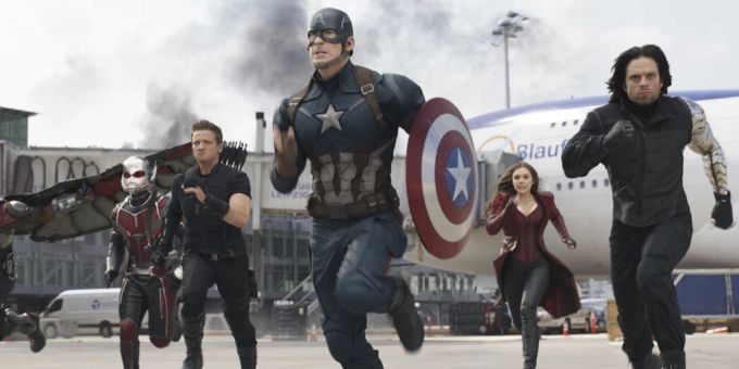 Eine Szene aus «Captain America: Civil War» mit dem altbekannten Cap Chris Evans (Mitte). (Archivbild) harrison ford