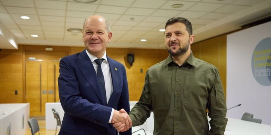 Olaf Scholz und Wolodymyr Selenskyj bei einem Treffen