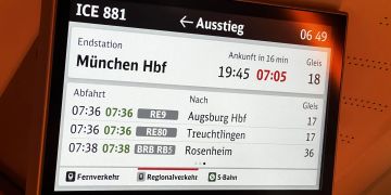 Verspätung-Anzeige auf Zug Display