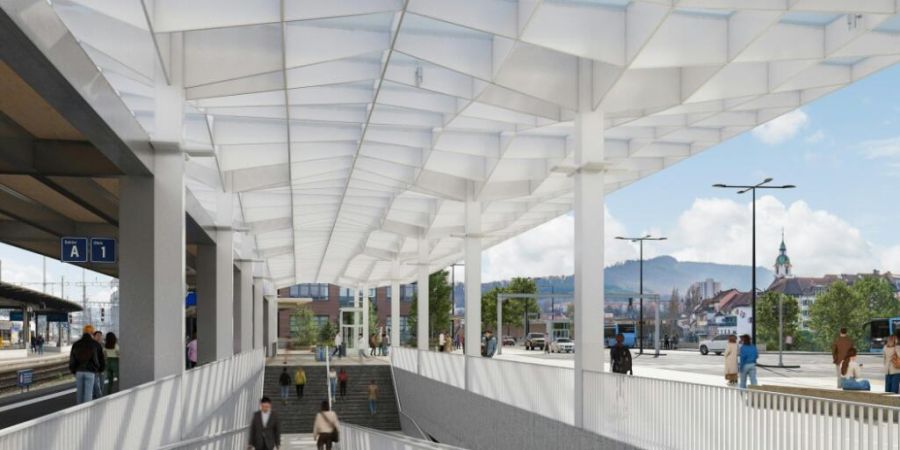 So soll er aussehen, der «Neue Bahnhofplatz Olten». Als erstes entscheidet das Parlament der Stadt über einen Bruttokredit von 46,2 Millionen Franken.