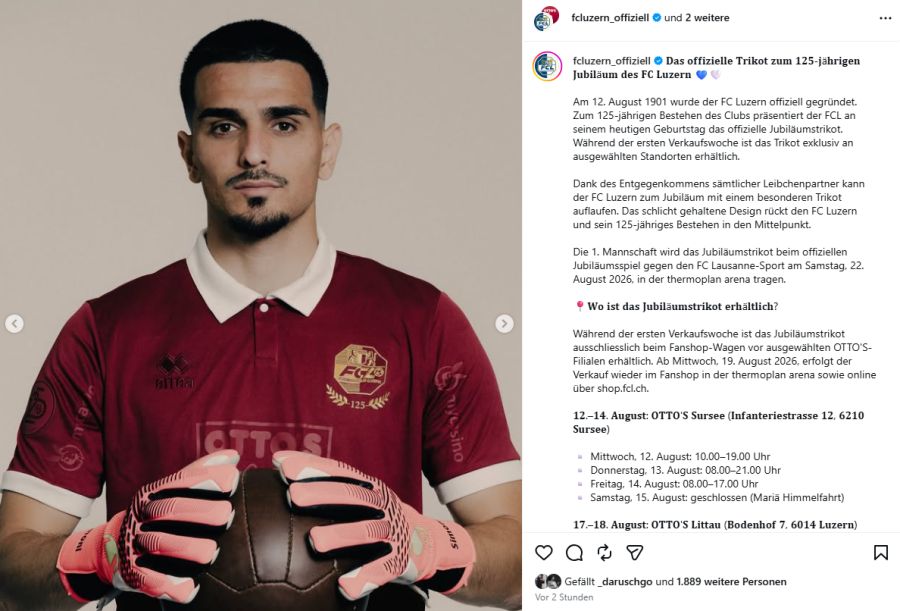 Ein Spezialtrikot gibt es für den Goalie – in Rot gehalten.