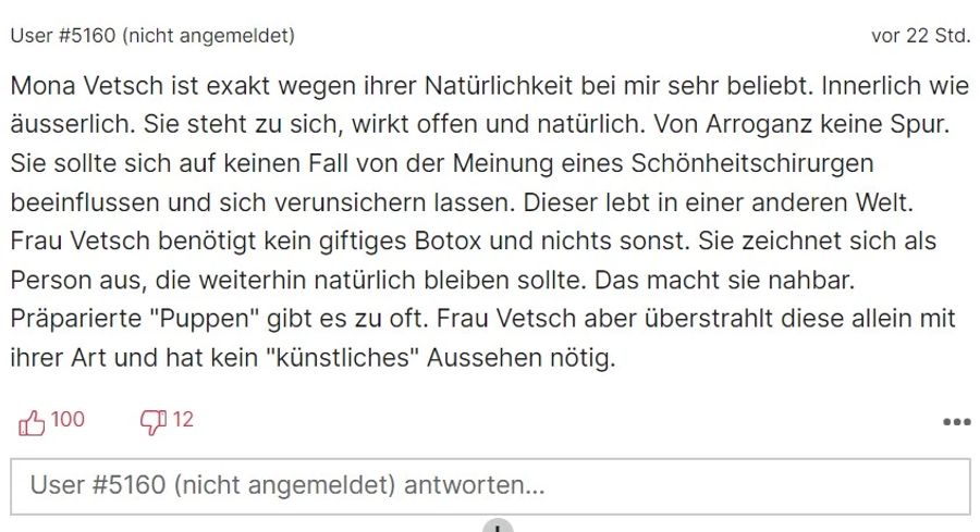 Nau.ch-Leser loben Mona Vetsch für ihre Natürlichkeit.